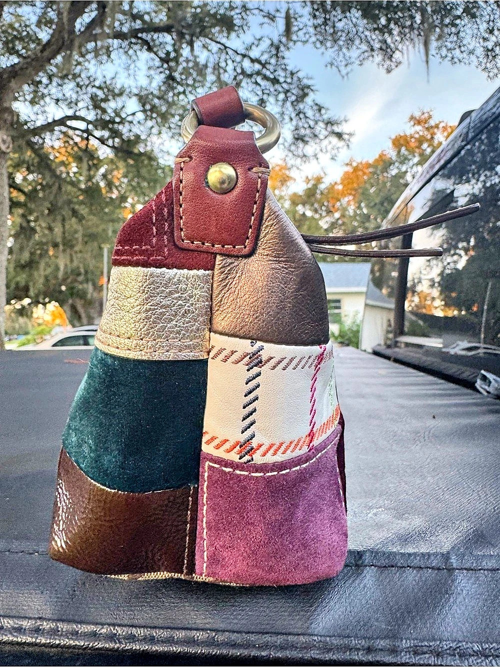 Coach Holiday Patchwork Demi Hobo Multicolor Shoulder Bag - Picture 12 of 16